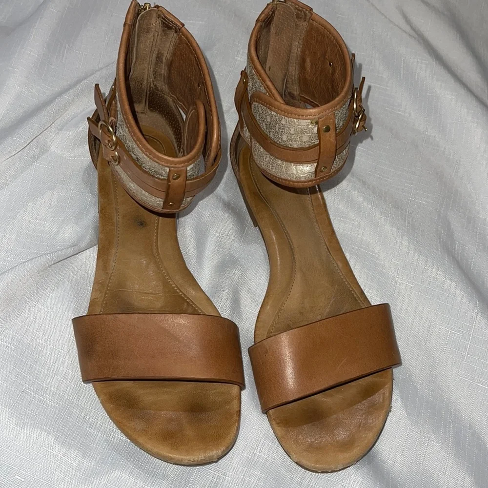 Gentle Used UGG ankle sandal size 8.5 zipper in back. Some wear on right toe. - Picture 2 of 7